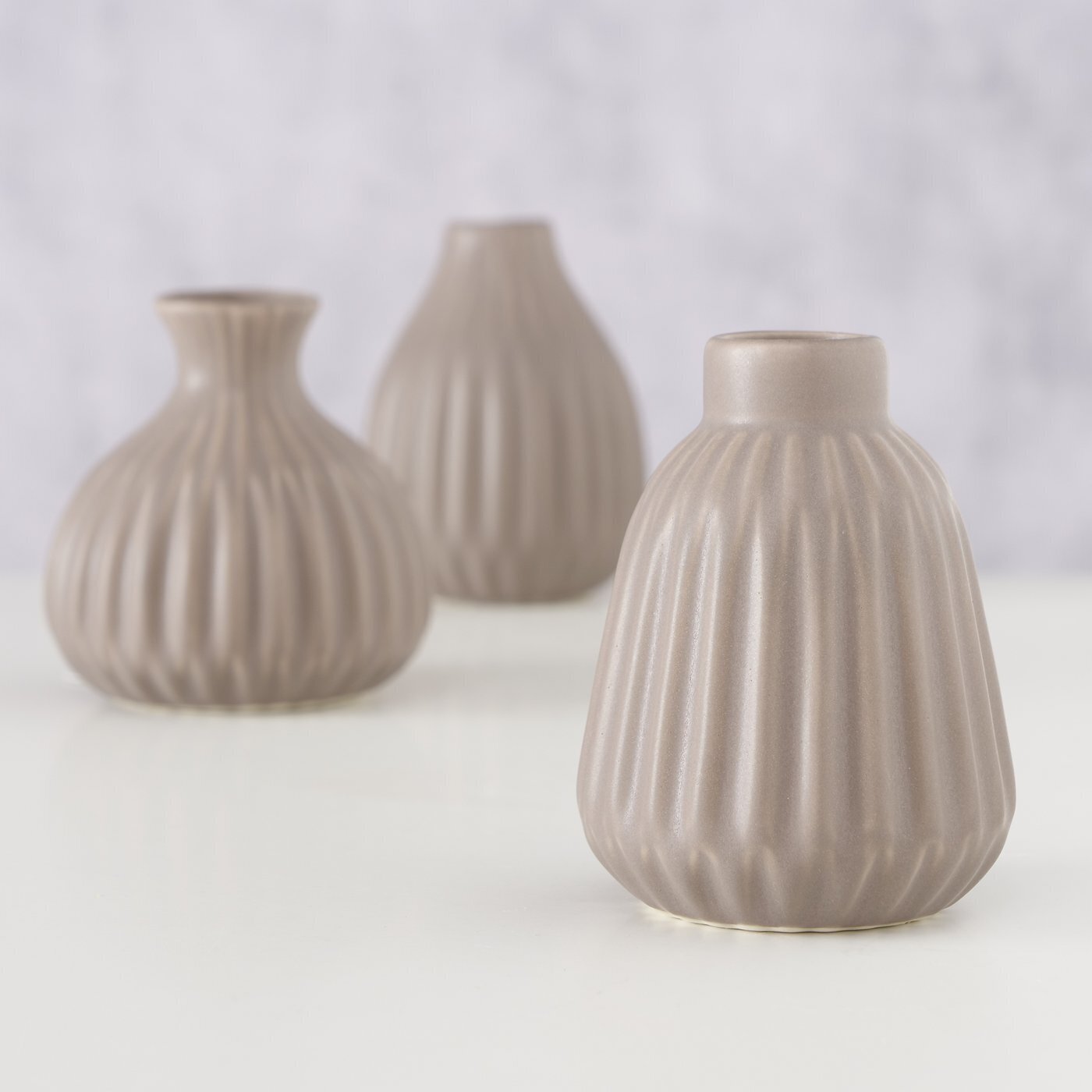 Vase Esko 3er-Set, graubraun 