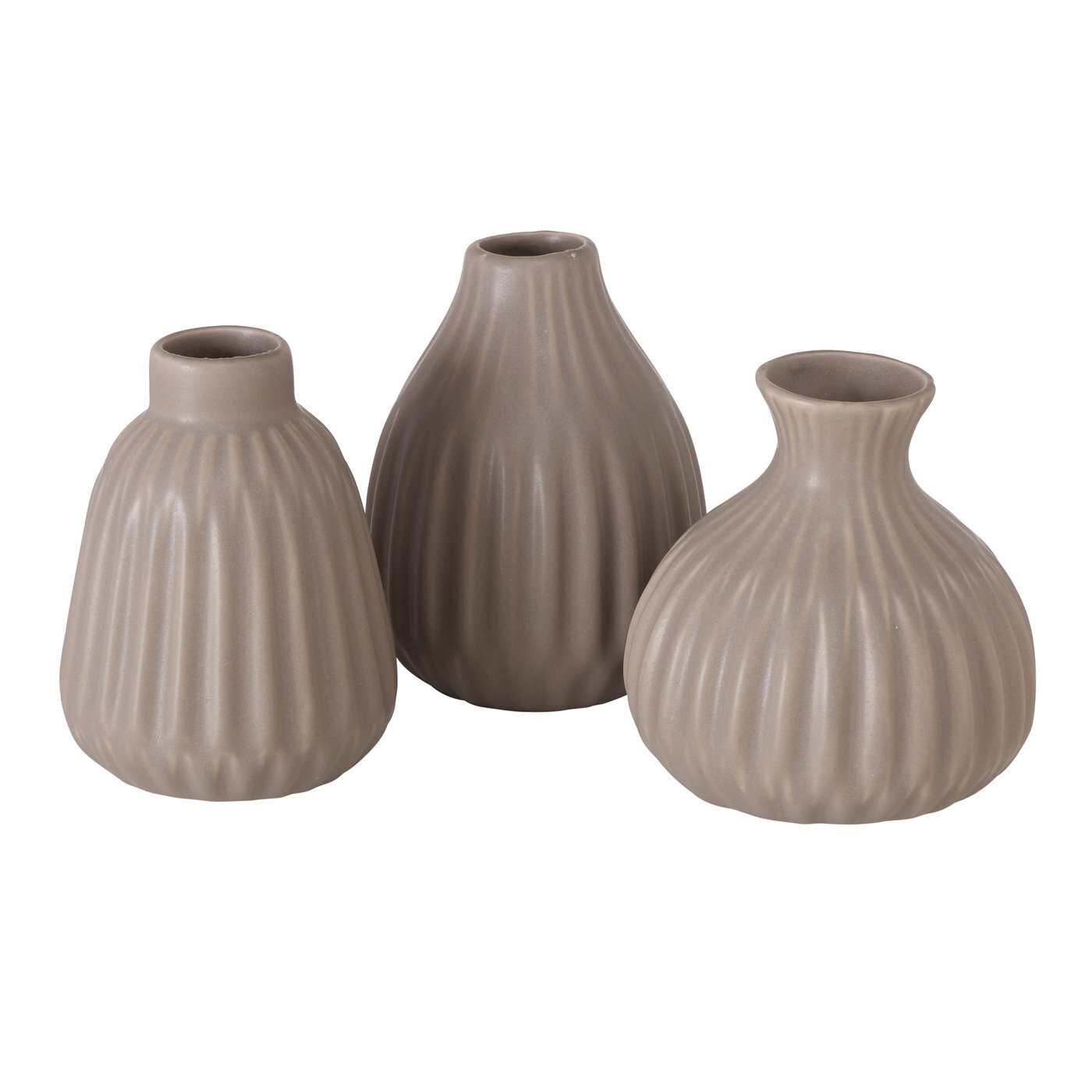 Vase Esko 3er-Set, graubraun 