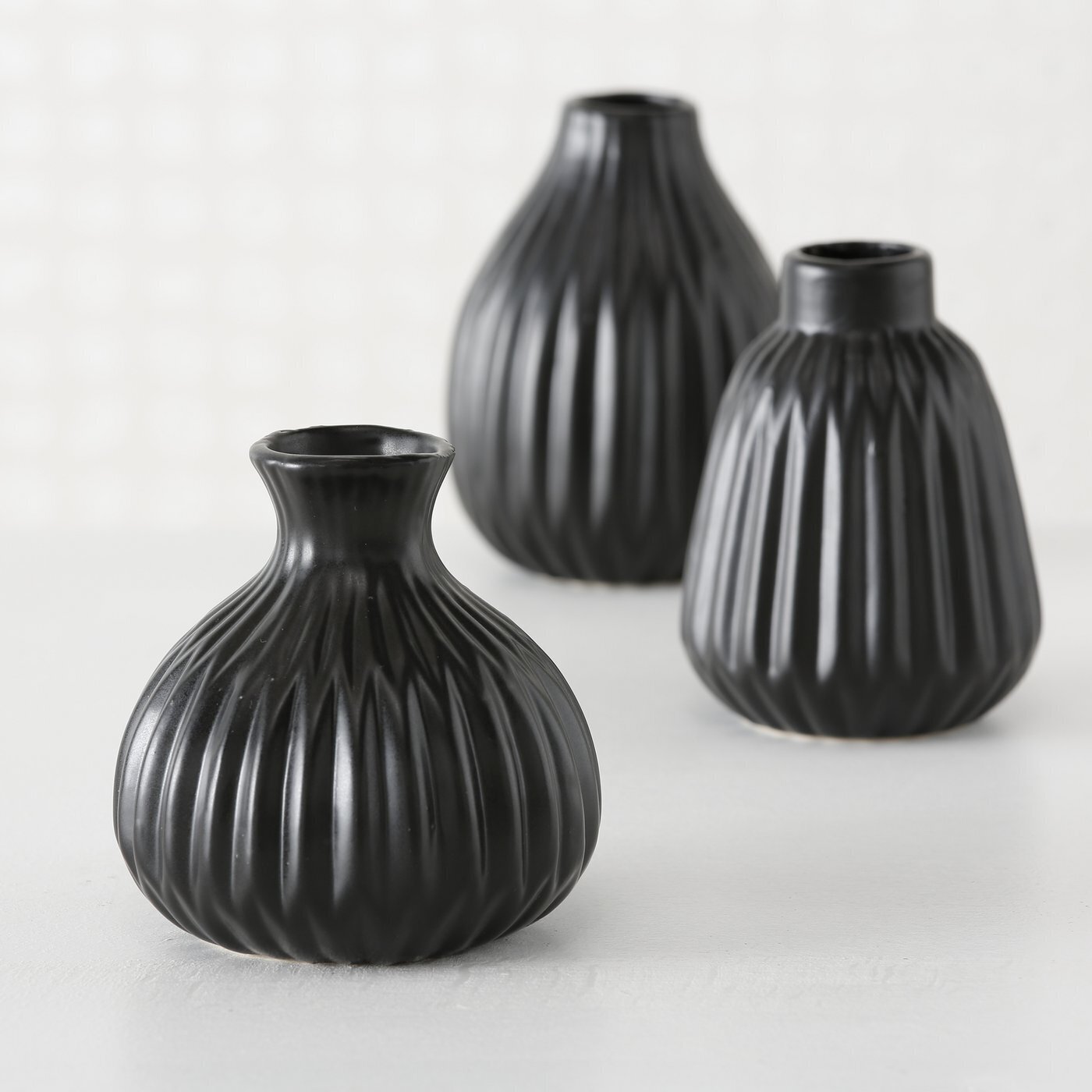 Vase Esko 3er-Set, schwarz 