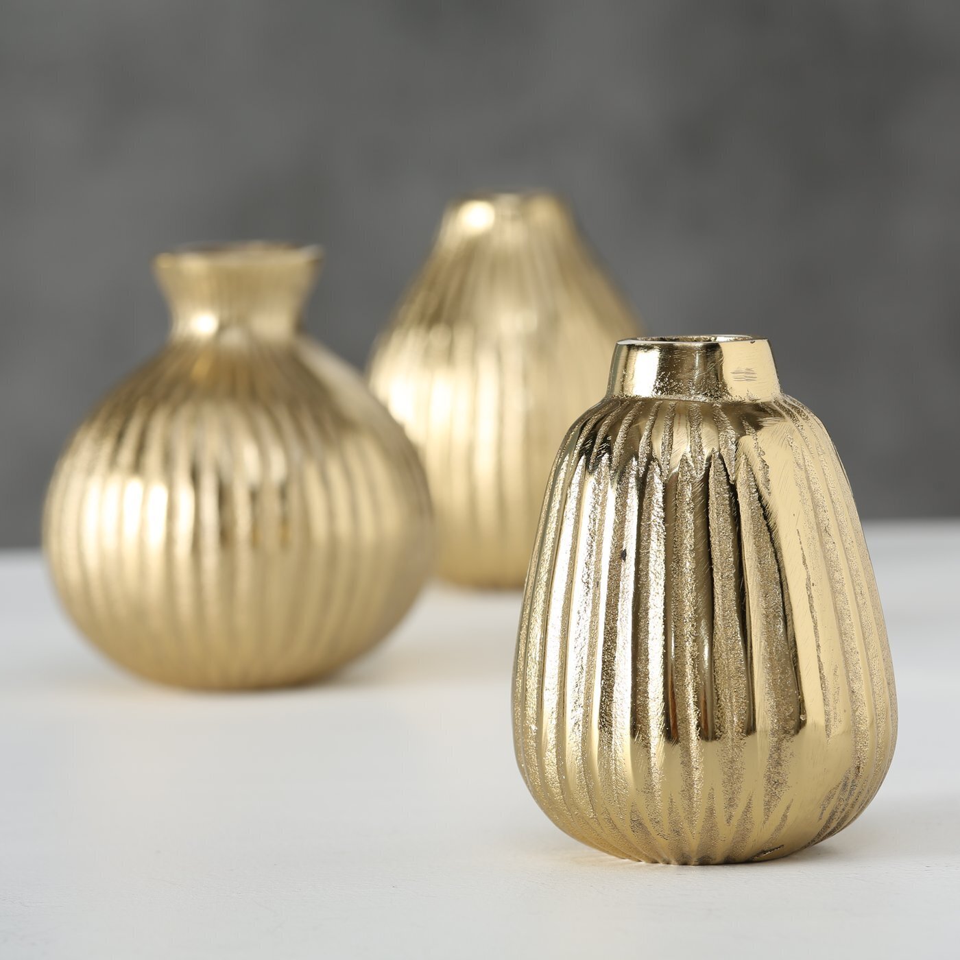 Vase Esko 3er-Set, gold 