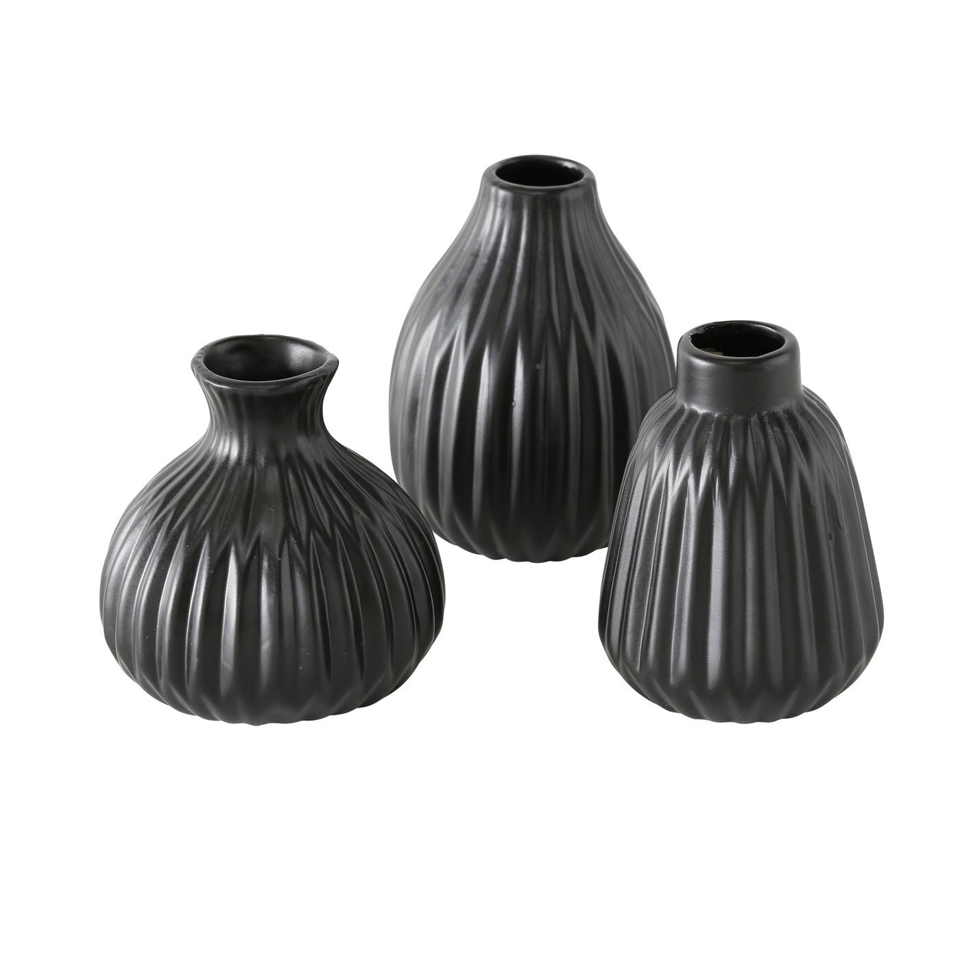 Vase Esko 3er-Set, schwarz 