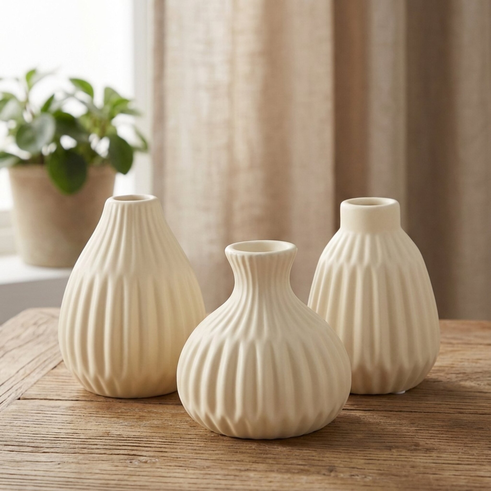 Vase Esko 3er-Set, beige 