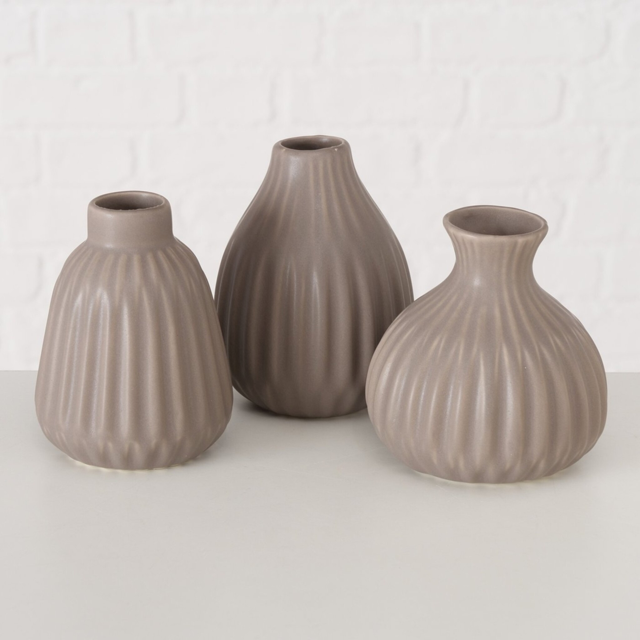 Vase Esko 3er-Set, grau 