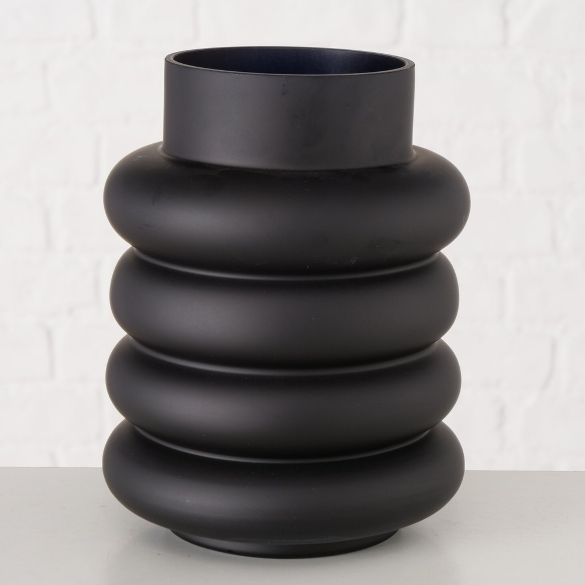 Vase Ribbo, schwarz 20 cm, Ø 15 cm