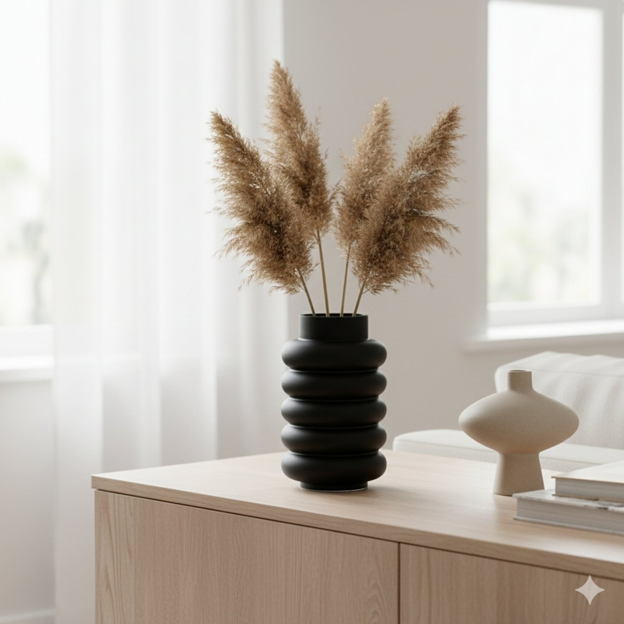 Vase Ribbo, schwarz 25 cm, Ø 15 cm