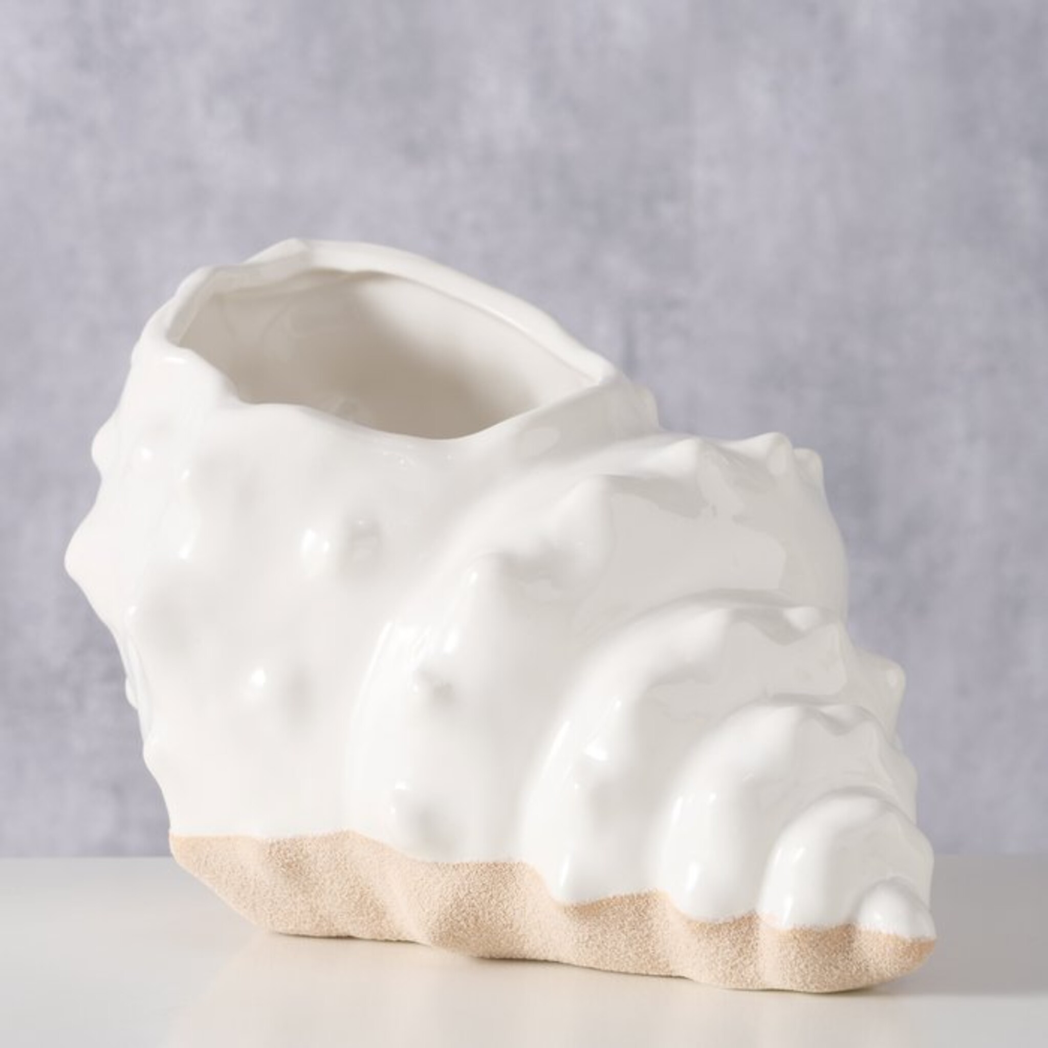 Vase Shelby Muschel, weiss 