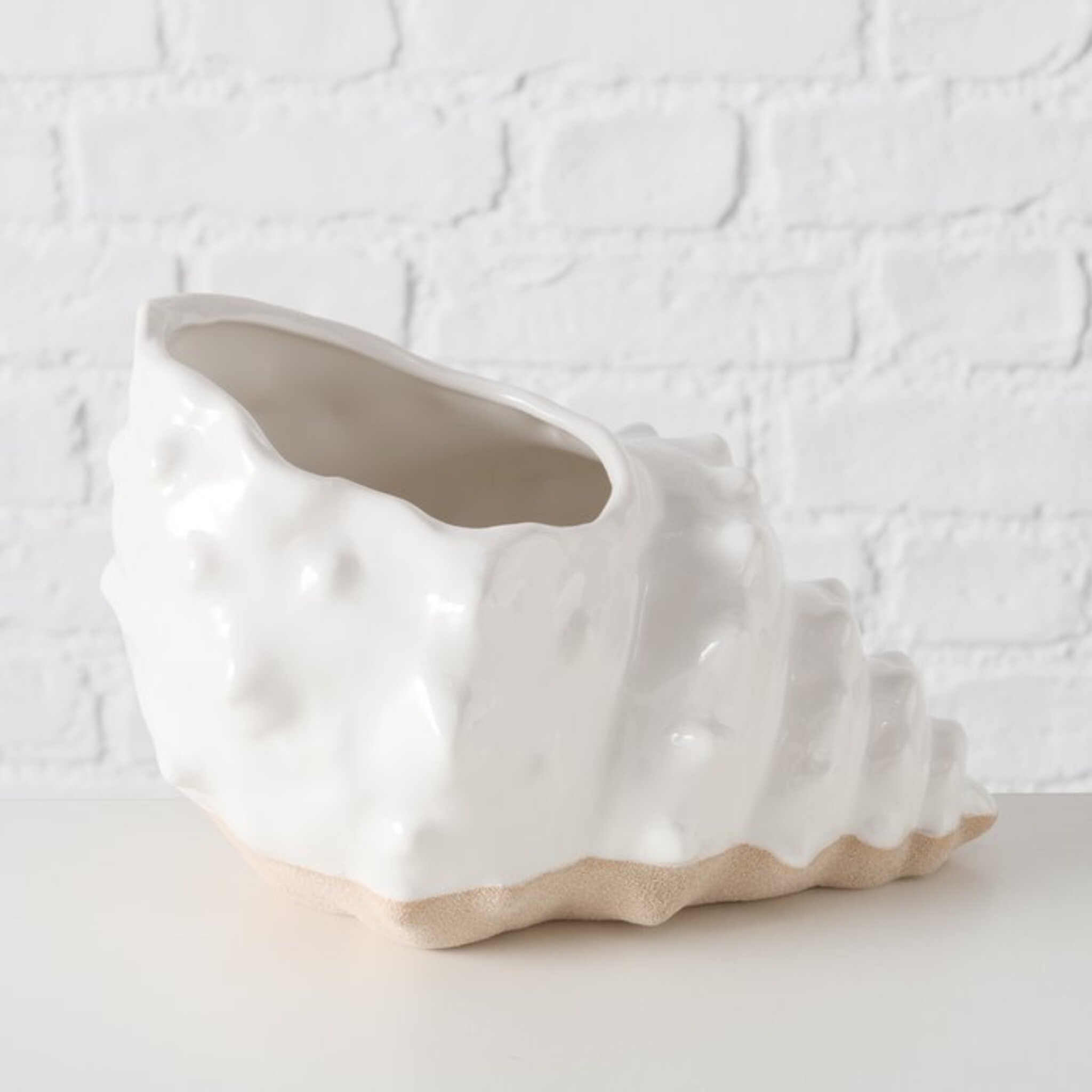 Vase Shelby Muschel, weiss 