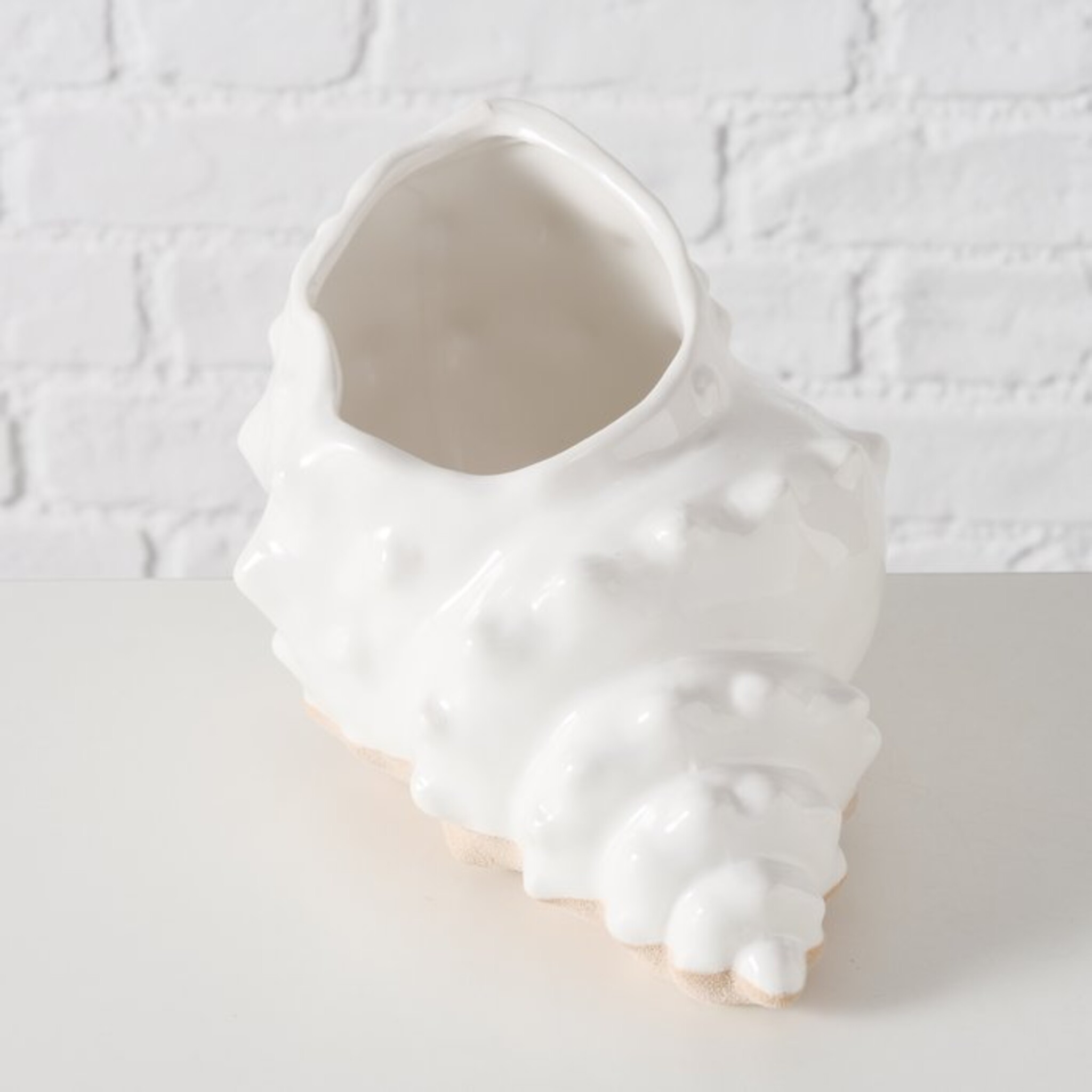 Vase Shelby Muschel, weiss 