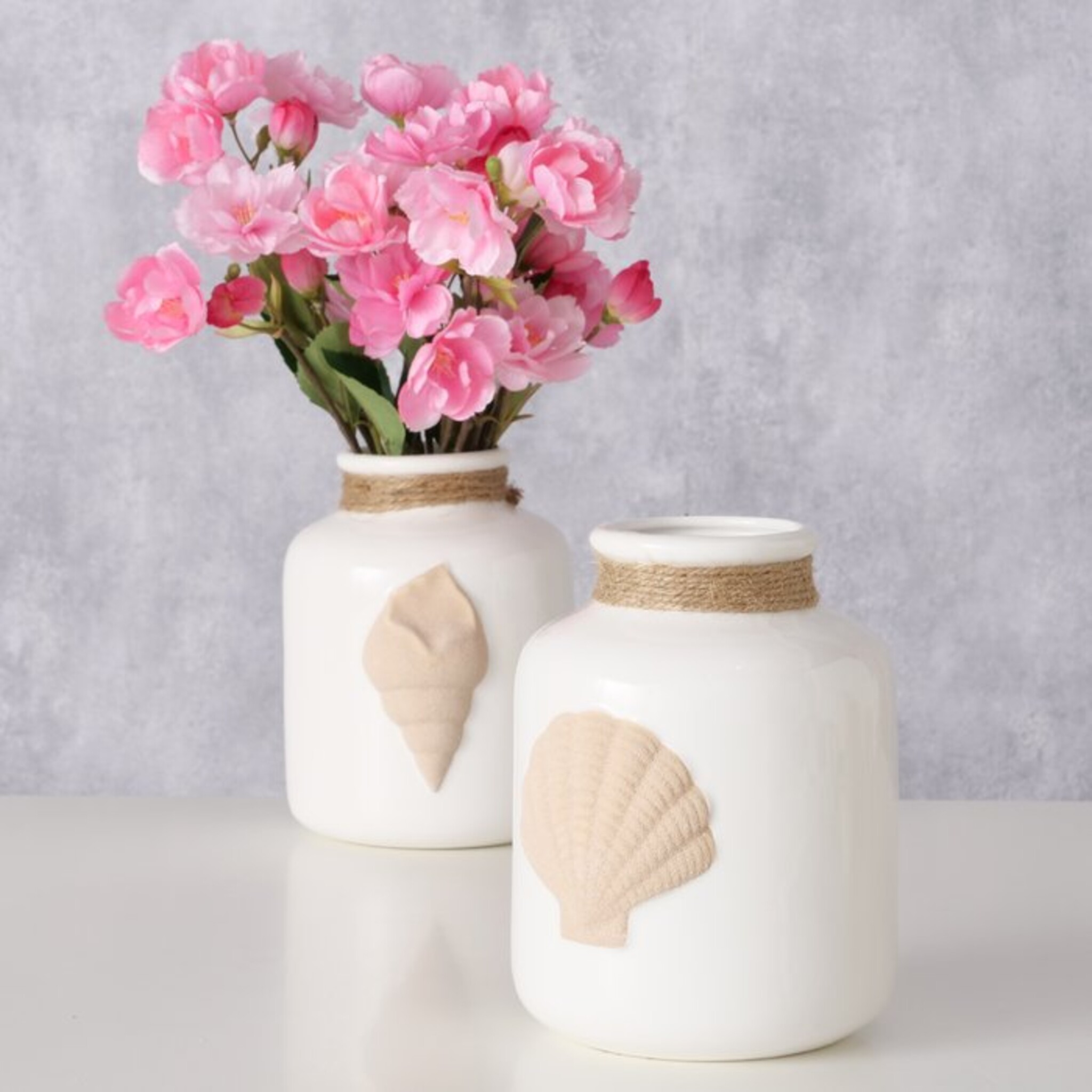 Vase Shelby, 2er Set, weiss 