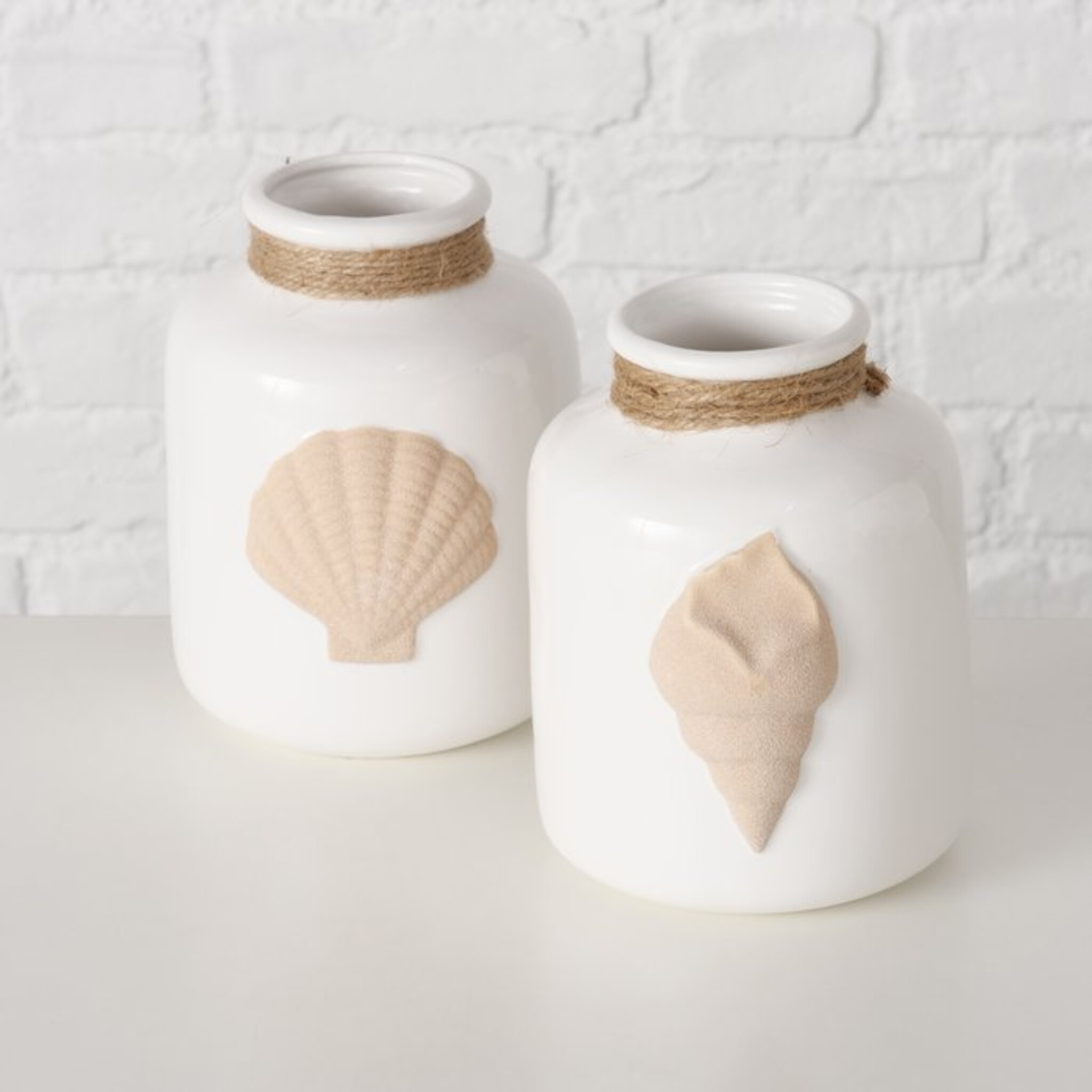 Vase Shelby, 2er Set, weiss 