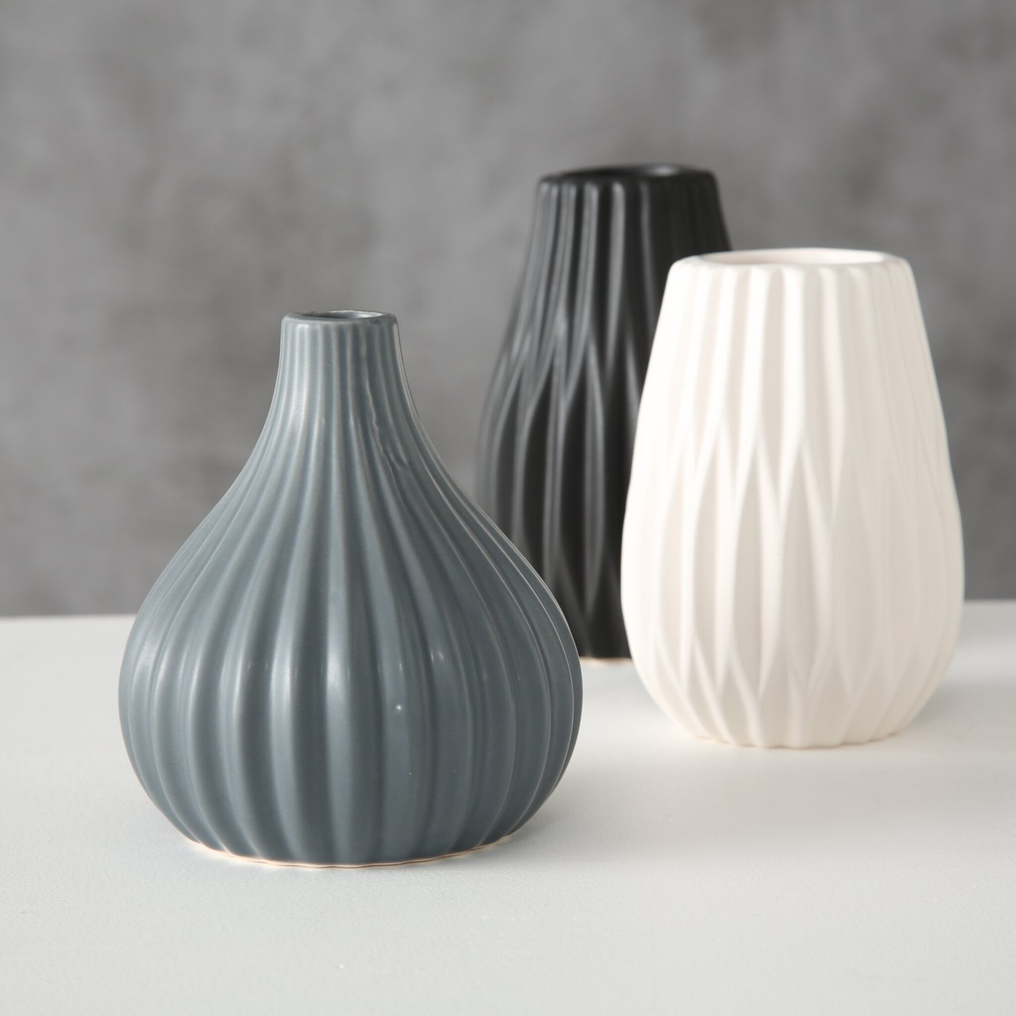 Vase Wilma 3er, grau