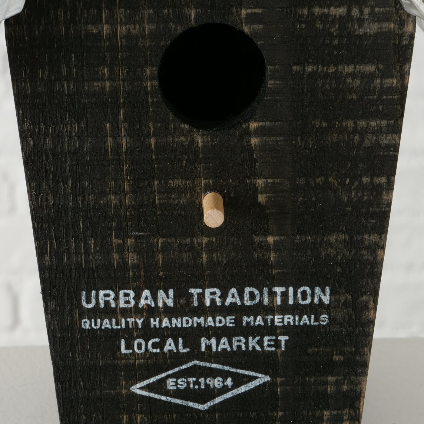 Vogelhaus Local Tannenholz, schwarz 