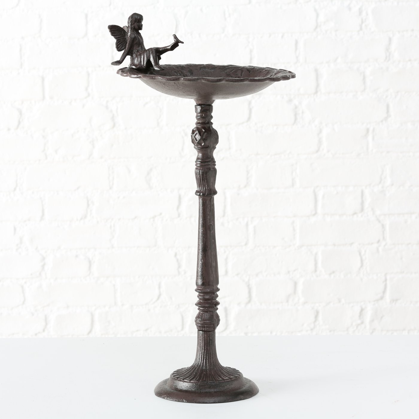 Vogeltränke Vogelbad Fee Gusseisen, braun 