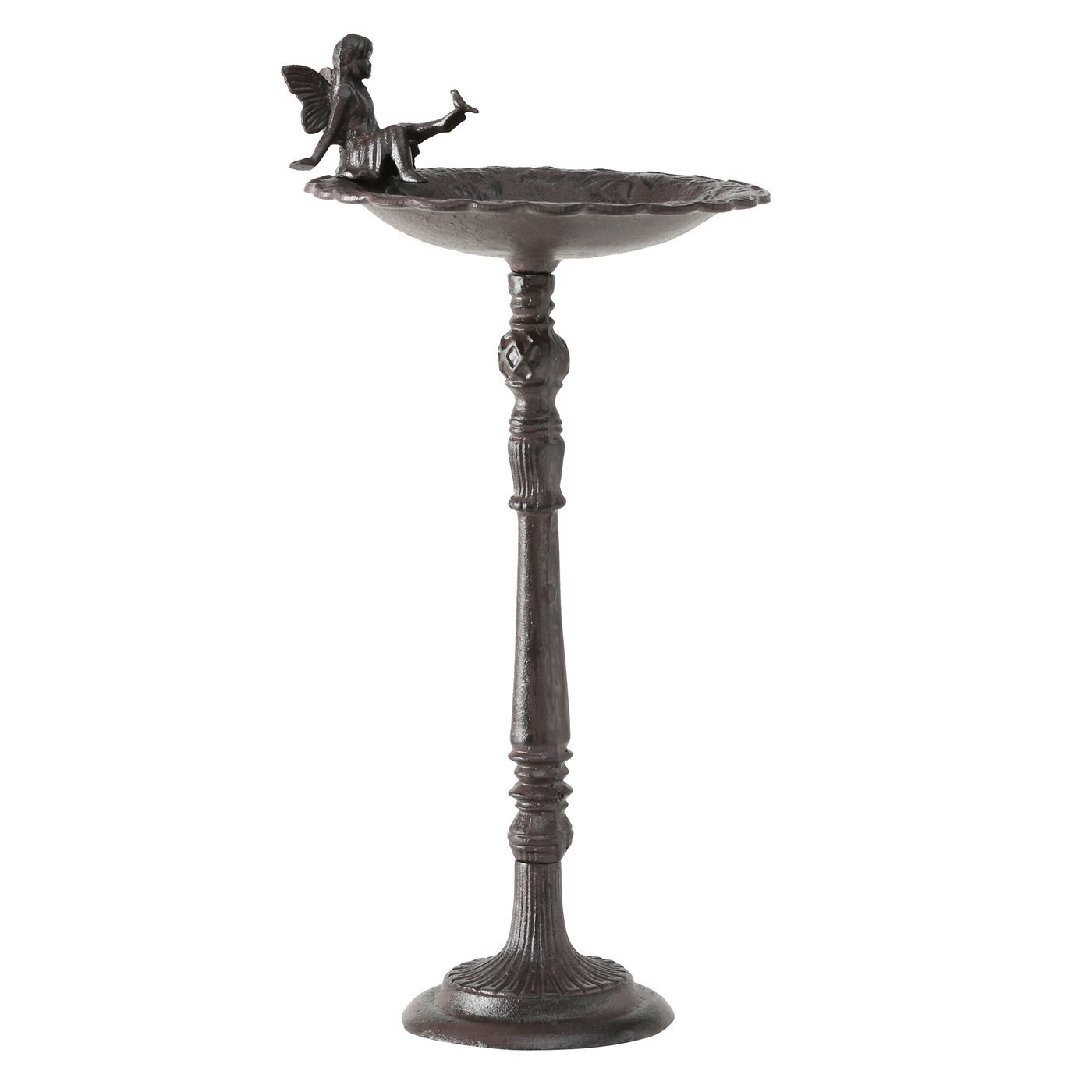 Vogeltränke Vogelbad Fee Gusseisen, braun 