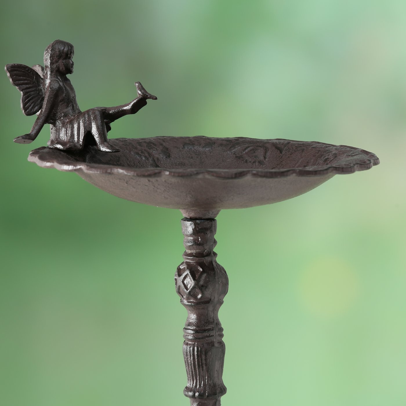 Vogeltränke Vogelbad Fee Gusseisen, braun 