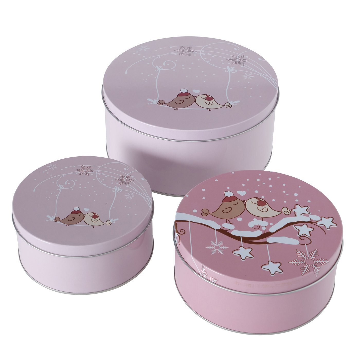 Vorratsdose Winterly, 3 tlg, rosa 