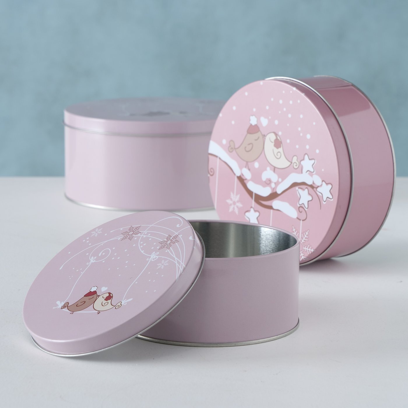 Vorratsdose Winterly, 3 tlg, rosa 