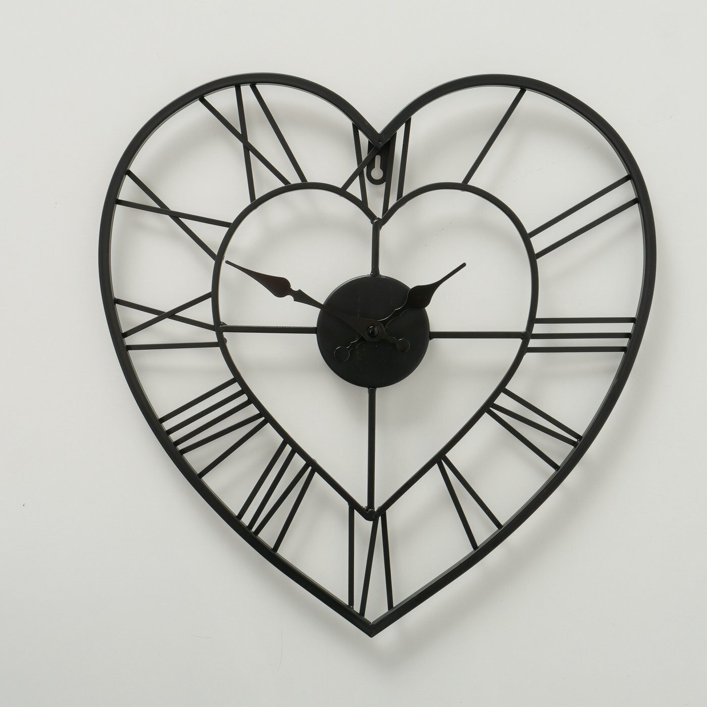 Wanduhr Herz, schwarz 