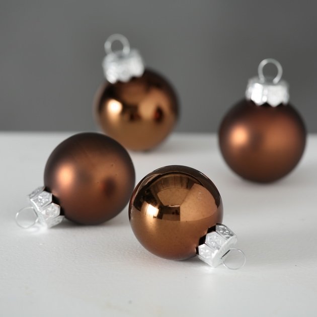 Weihnachtskugeln Ø 4 cm, 16 tlg, braun 