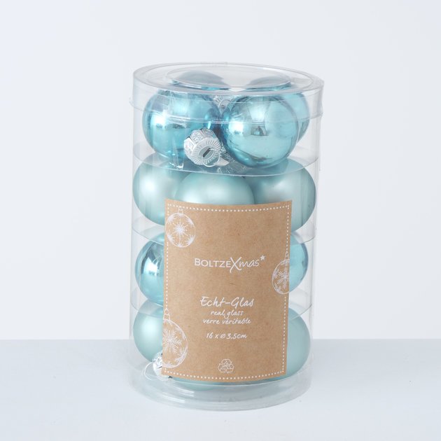 Weihnachtskugeln Ø 4 cm, 16 tlg, türkis 
