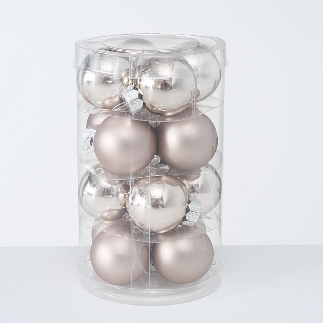 Weihnachtskugeln Ø 4 cm, 16 tlg, beige 