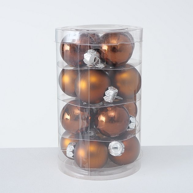 Weihnachtskugeln Ø 4 cm, 16 tlg, braun 