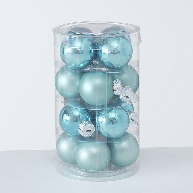 Weihnachtskugeln Ø 4 cm, 16 tlg, türkis 