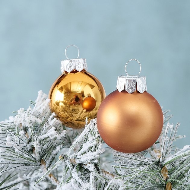 Weihnachtskugeln Ø 4 cm, 16 tlg, kupfer 