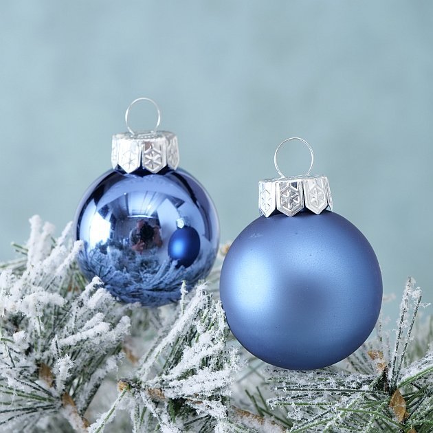 Weihnachtskugeln Ø 4 cm, 16 tlg, blau 