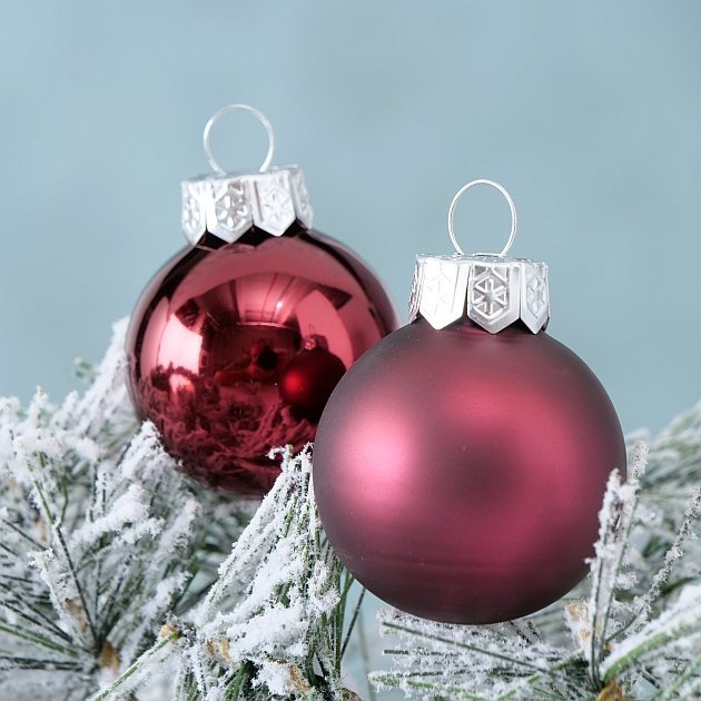 Weihnachtskugeln Ø 4 cm, 16 tlg, weinrot 