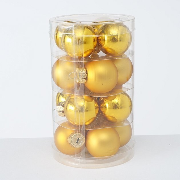 Weihnachtskugeln Ø 4 cm, 16 tlg, dunkelgold 