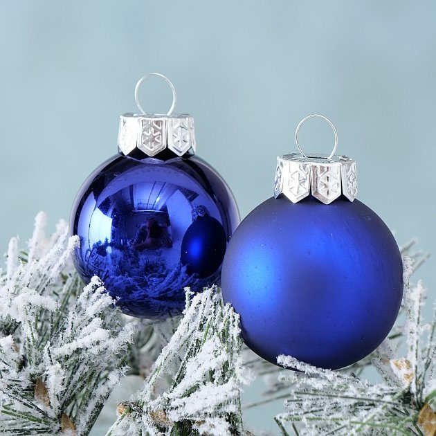 Weihnachtskugeln Ø 4 cm, 16 tlg, royalblau 