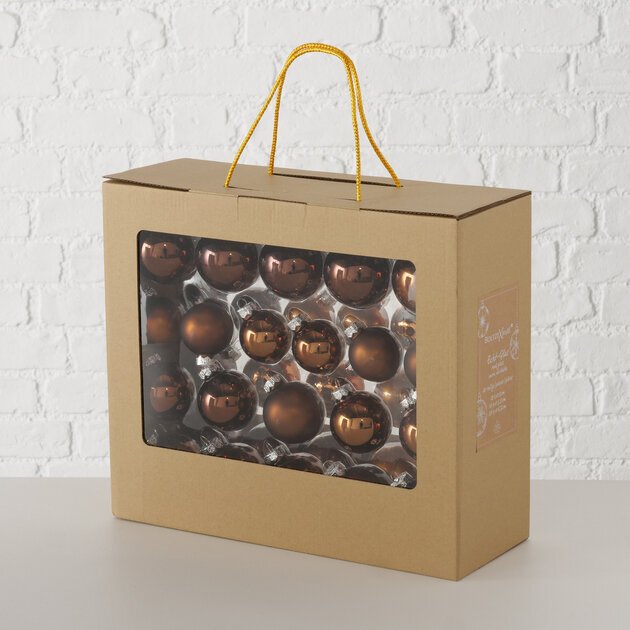 Weihnachtskugeln Set 42-tlg, braun 