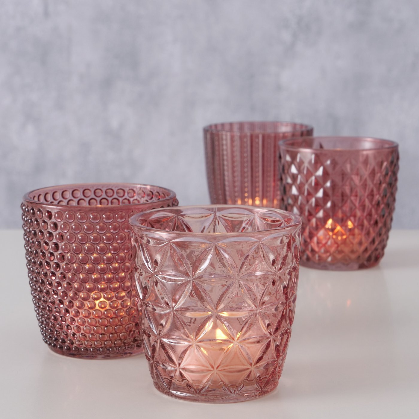 Windlicht Marilu 4er Set, rosa