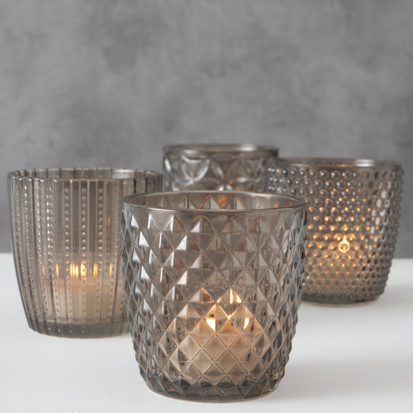 Windlicht Marilu 4er Set, grau