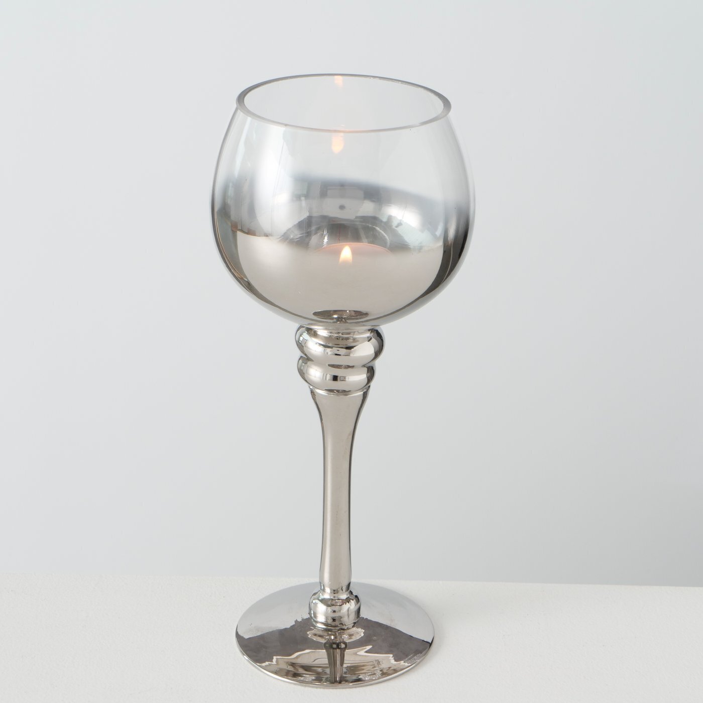 3er Set Windlicht Minou, silber metallic 