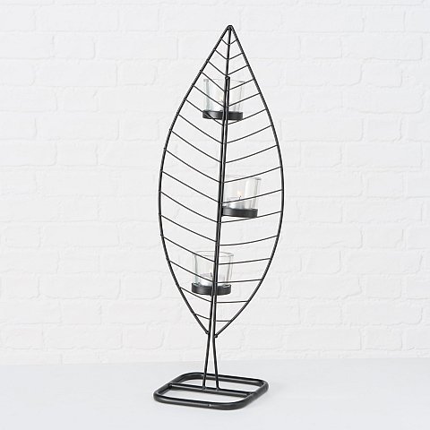 Boltze Windlicht Pago hochkannt, schwarz 