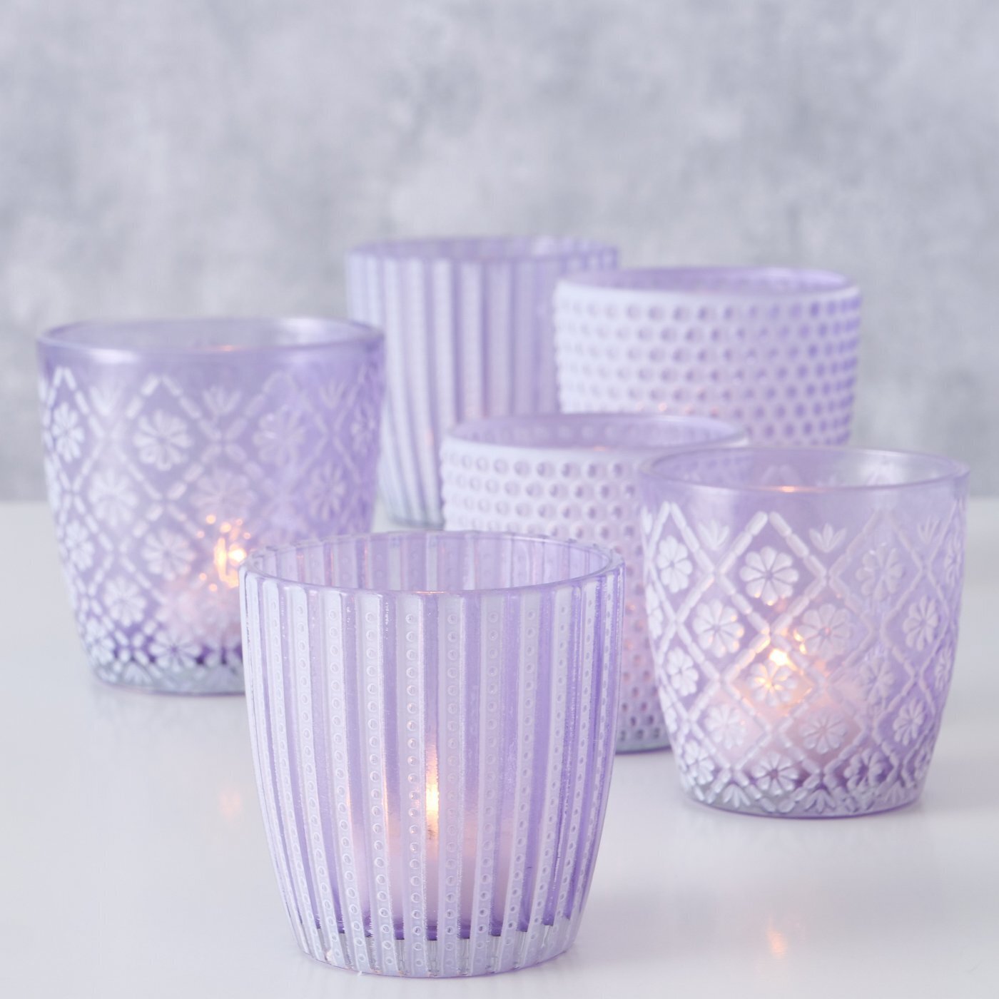 Windlicht Patty 6er-Set, lila 