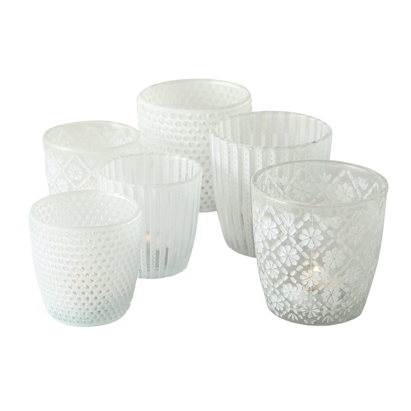 Windlicht Patty 6er-Set, weiss 