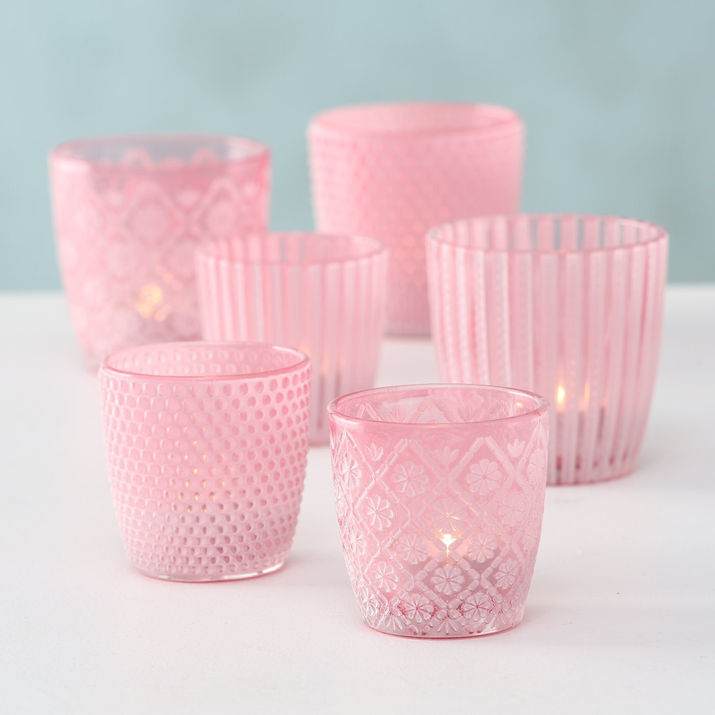Windlicht Patty 6er-Set, pink 
