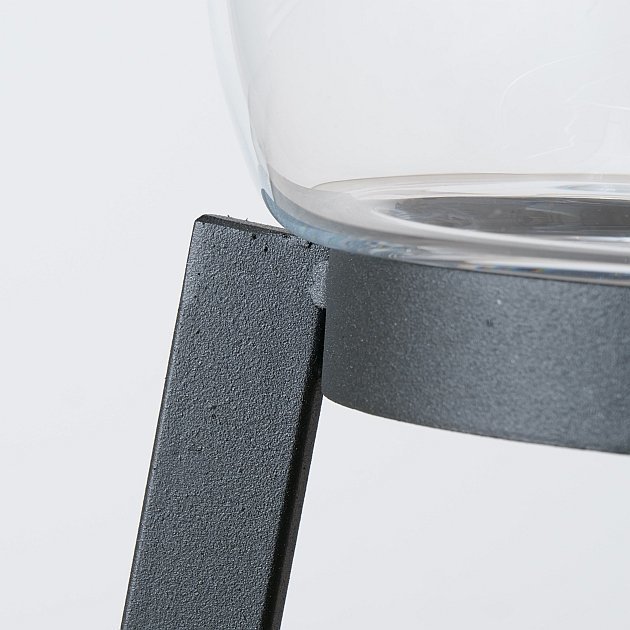 2er Set Windlicht Sola mit Ständer, schwarz