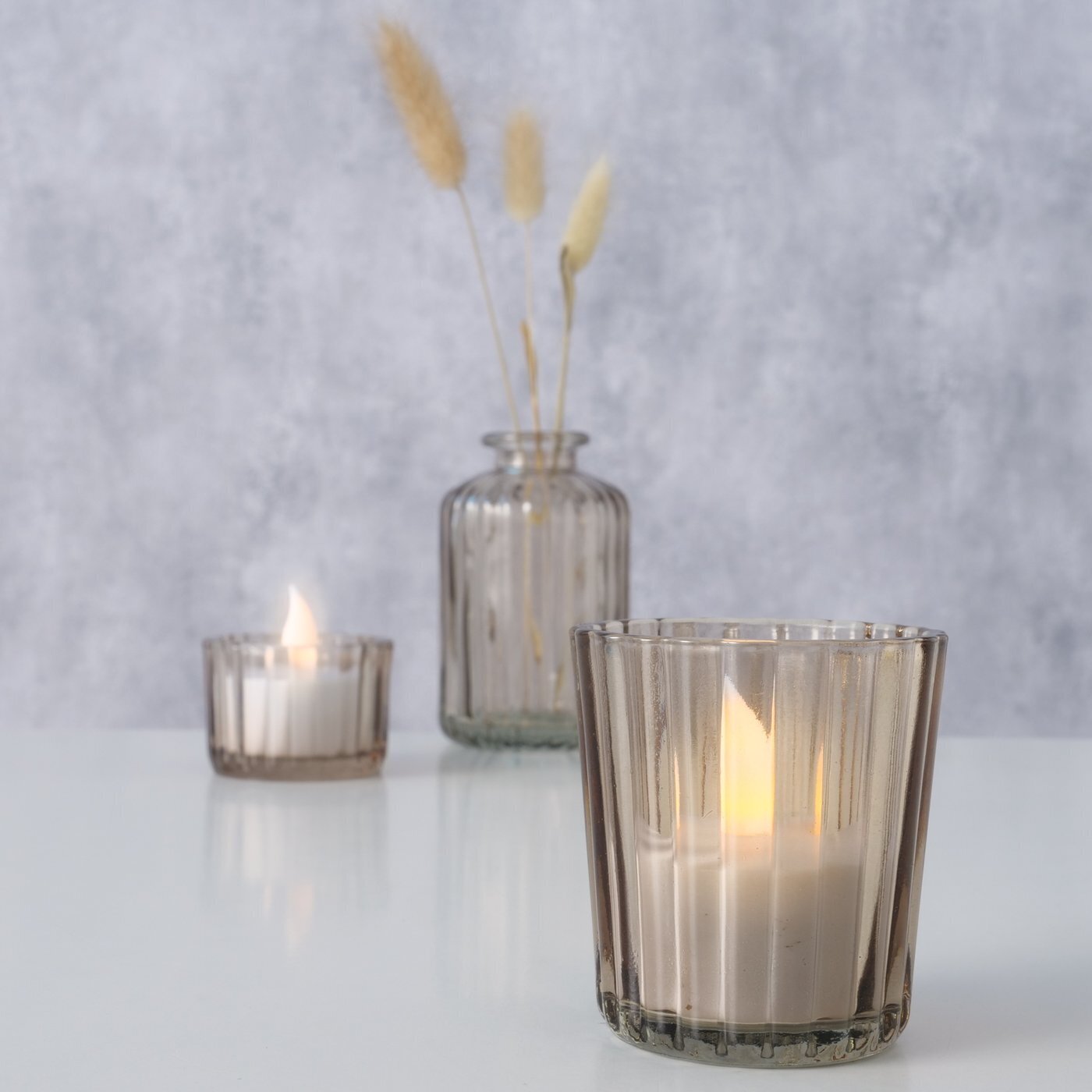 Windlicht Tolka, 3er-Set, braun 