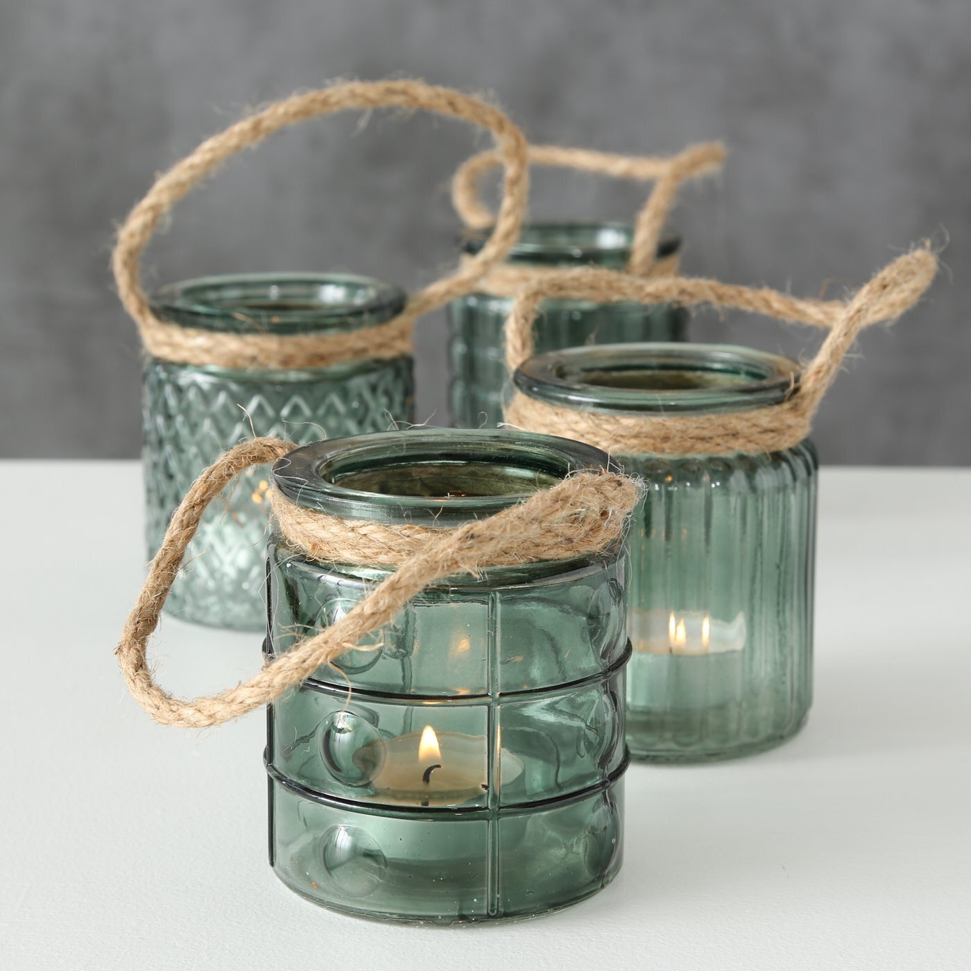 Boltze Windlicht Trax 4er Set, türkis 