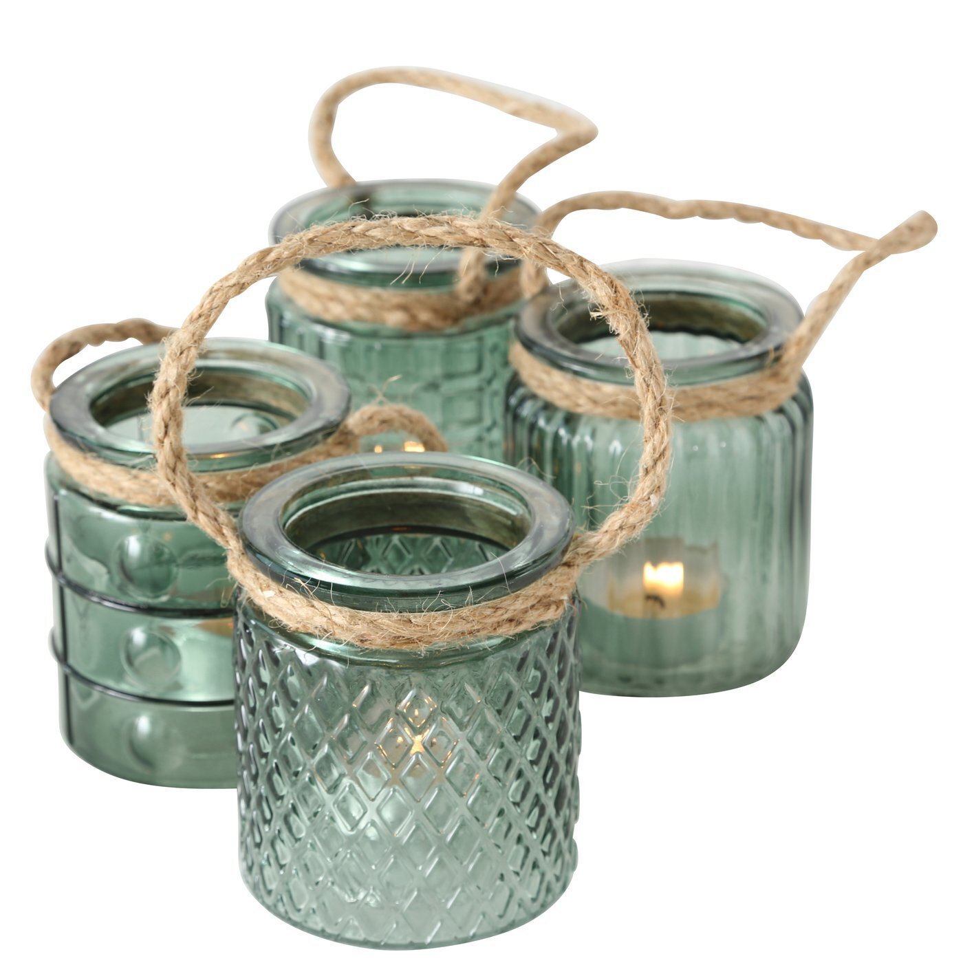 Boltze Windlicht Trax 4er Set, türkis 