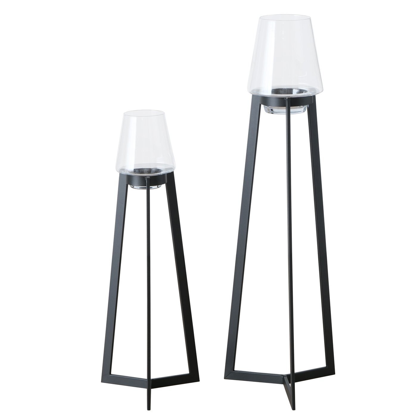 Windlicht Tulia, 2er-Set, schwarz 