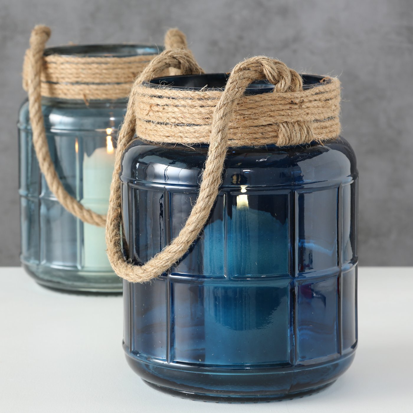 Boltze Windlicht Viseo 2er, blau