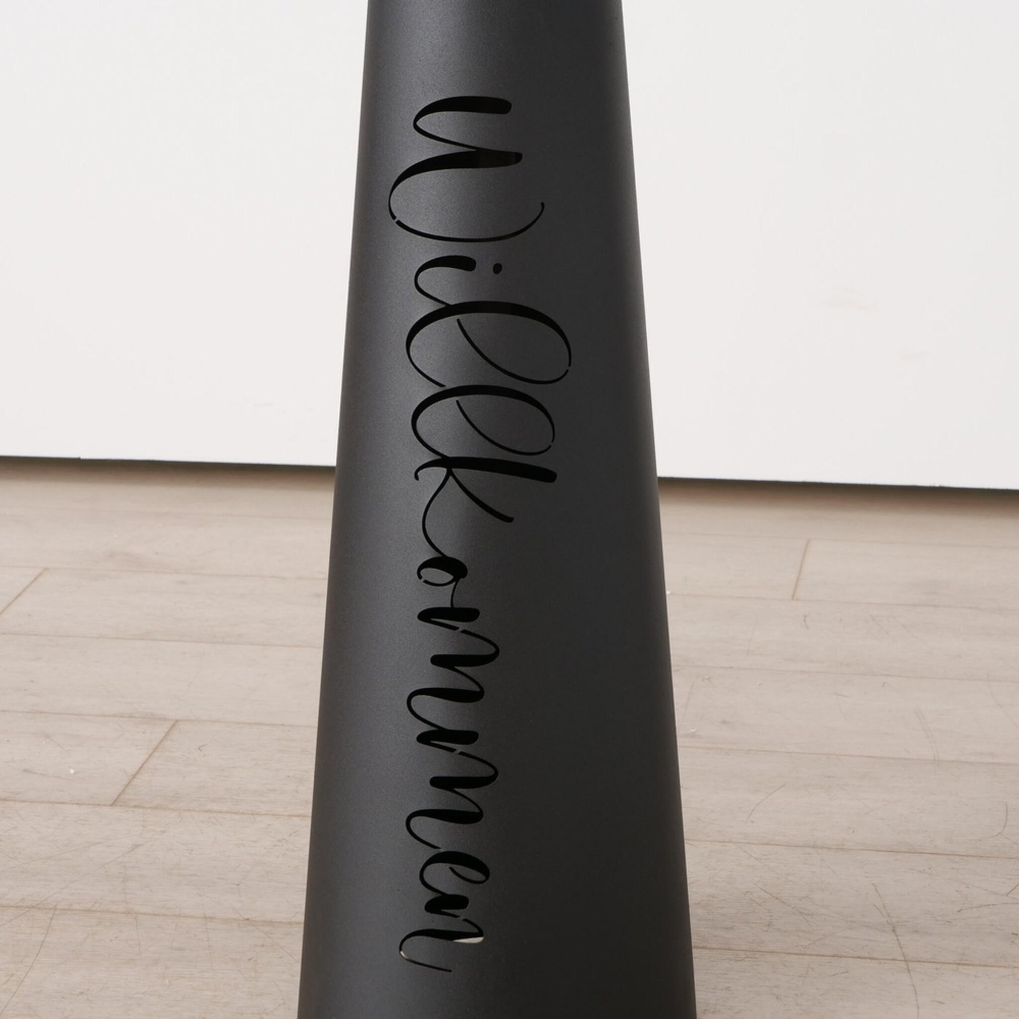 Windlicht Willkommen aus Eisen, 2er Set, schwarz 