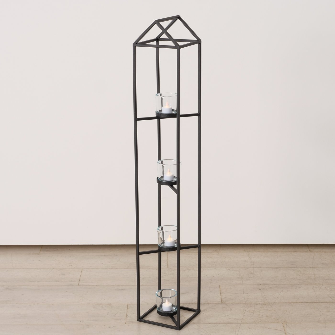 Windlichtständer Plock, schwarz 