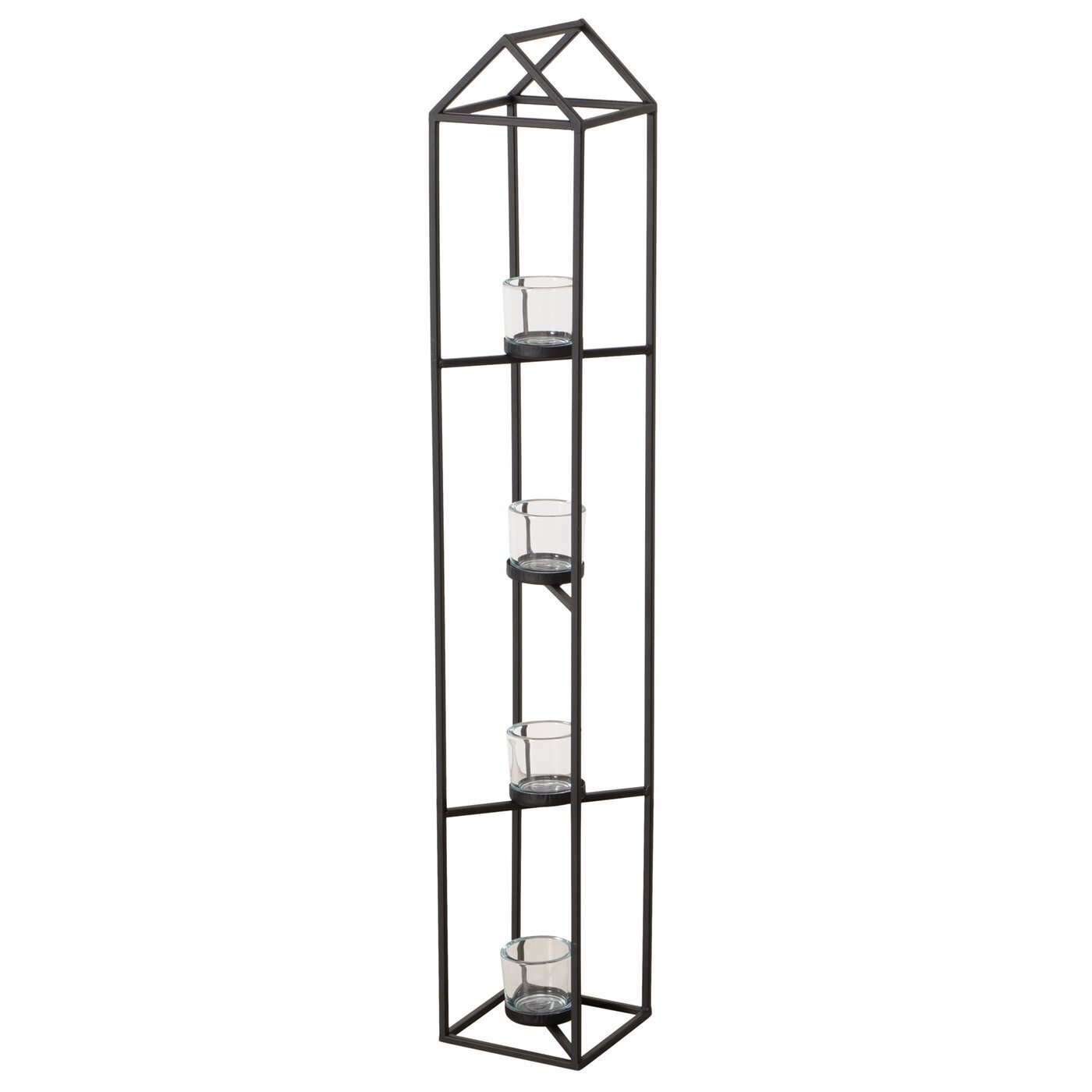 Windlichtständer Plock, schwarz 