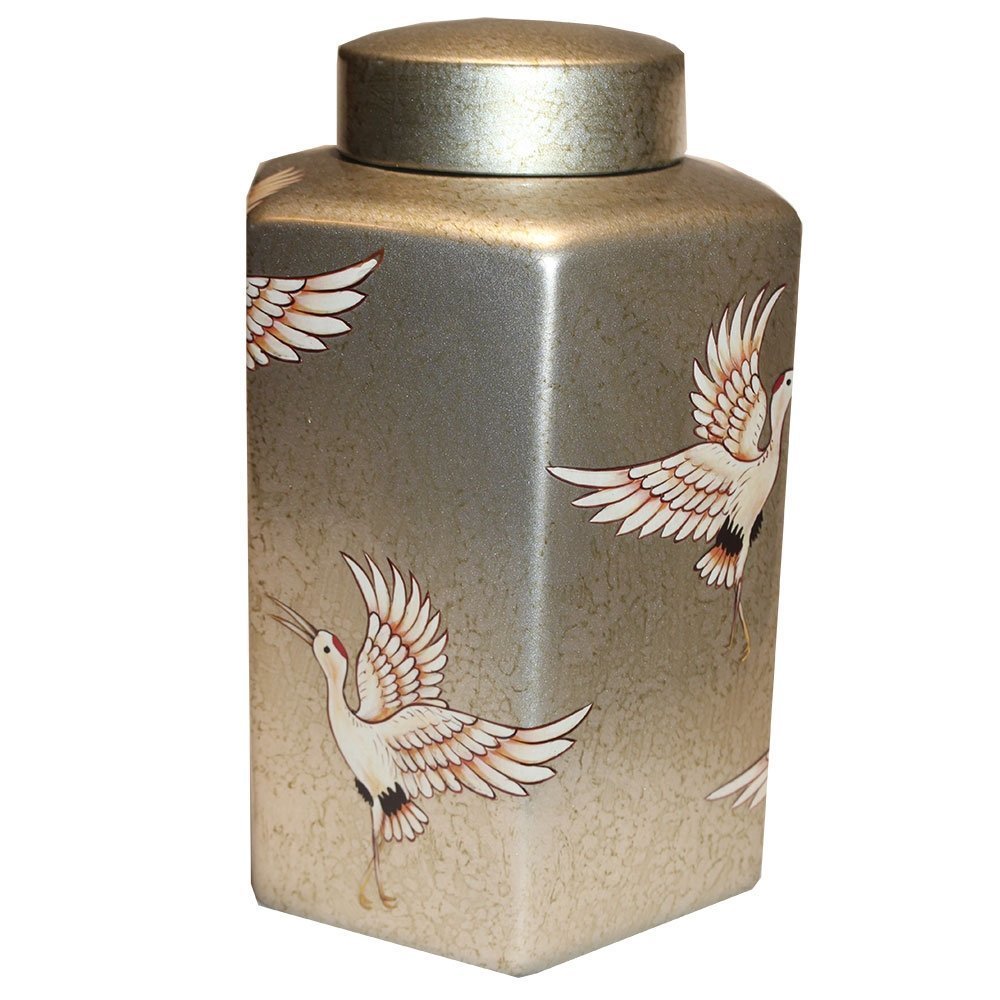 Behälter mit Deckel Golden Crane, gold 19 x 17 x 27cm